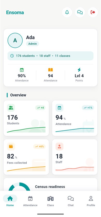 Ensoma mobile dashboard