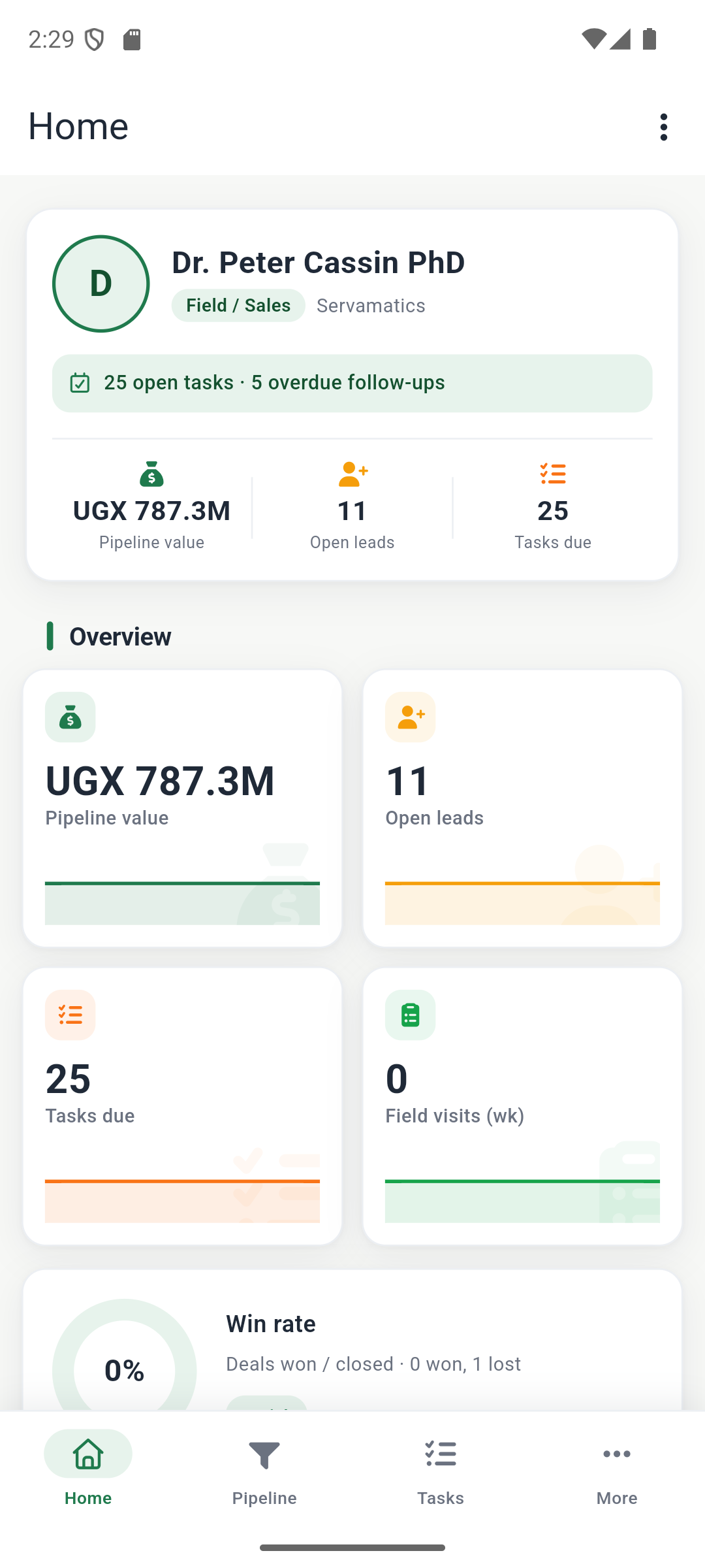 Kwimu mobile dashboard